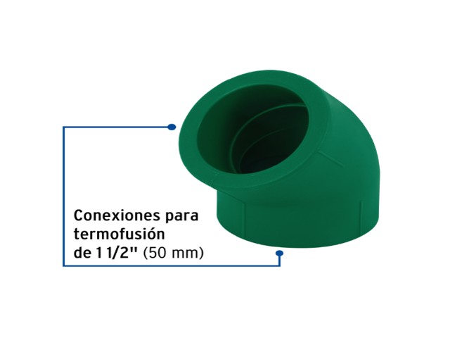 CODO 45° DE PPR, 1-1/2' (50MM), FOSET 45463 - Image 2
