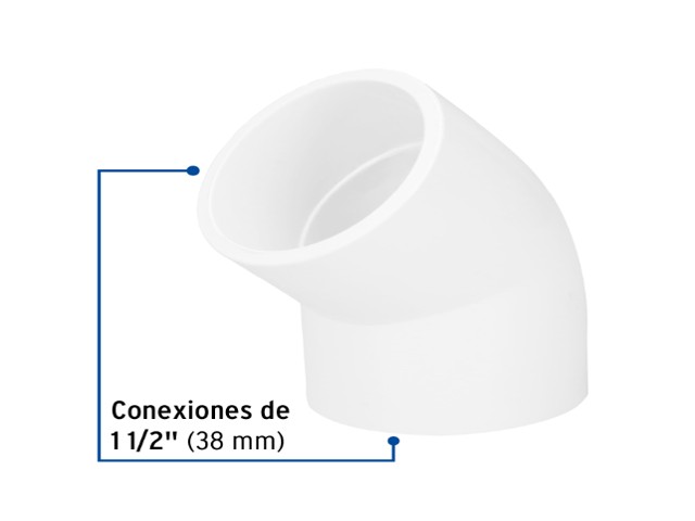 CODO 45° DE PVC DE 1-1/2', FOSET 45527 - Image 2