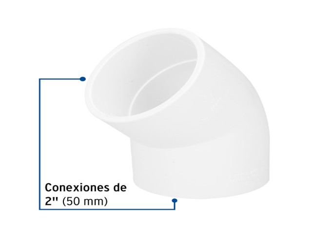 CODO 45° DE PVC DE 2', FOSET 45528 - Image 2