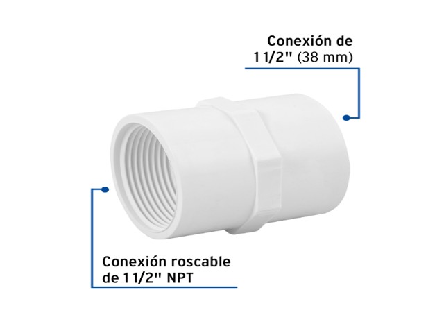 ADAPTADOR HEMBRA DE PVC 1-1/2', FOSET 45549 - Image 2