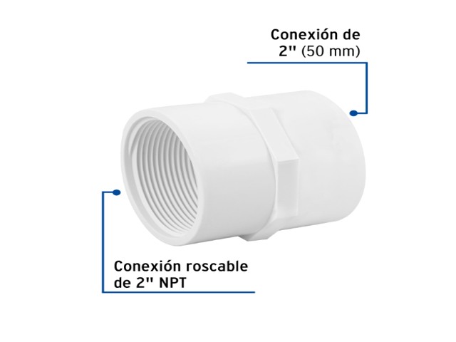 ADAPTADOR HEMBRA DE PVC, 2', FOSET 45550 - Image 2