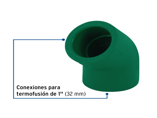 CODO 45° DE PPR, 1' (32MM), FOSET 49869 - Image 2