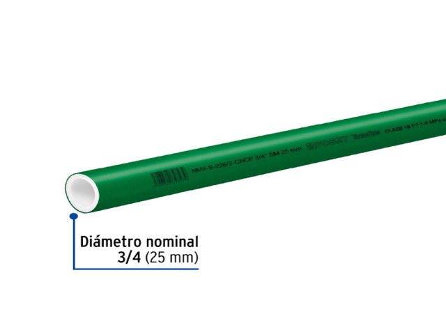 TUBO DE 25MM (3/4') PPR HIDRÁULICO, 4M, 0.9KG, FOSET 49898 - Image 2