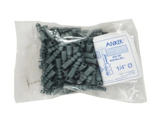 BOLSA DE TAQUETES DE PLASTICO 1/4 CORTO ANKER GRIS CON100 PZ TA1/4 - Image 2