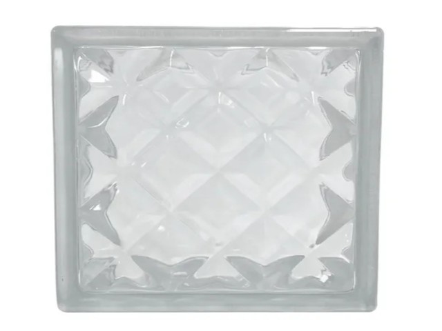 VIDRIO BLOCK TRANSPARENTE DIAMANTE 19 X 19   DIAMANTE