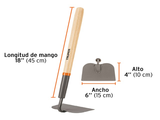 AZADÓN TOMATERO, MANGO CORTO DE MADERA 18', TRUPER 10562 - Image 2
