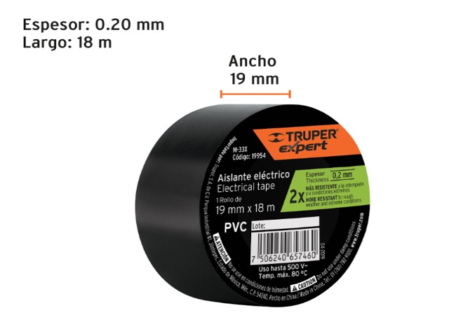 CINTA DE AISLAR 19MM X 18M, TRUPER EXPERT 19954 - Image 2