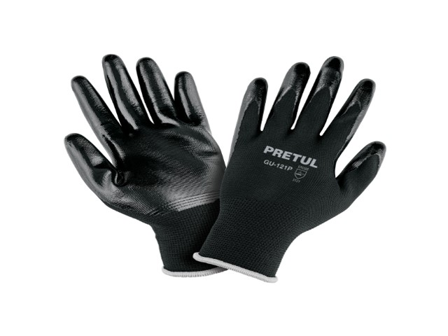 GUANTES DE NYLON RECUBIERTOS DE NITRILO, CH, PRETUL    20026
