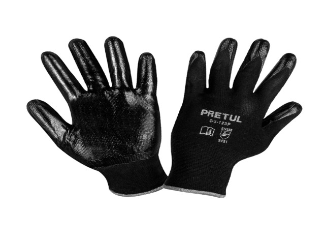 GUANTES DE NYLON RECUBIERTOS DE NITRILO, G, PRETUL     20028