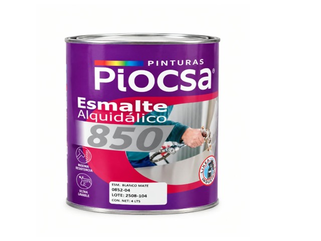 GALON DE ESMALTE 4 LT. COLOR BLANCO MATE PIOCSA   2574
