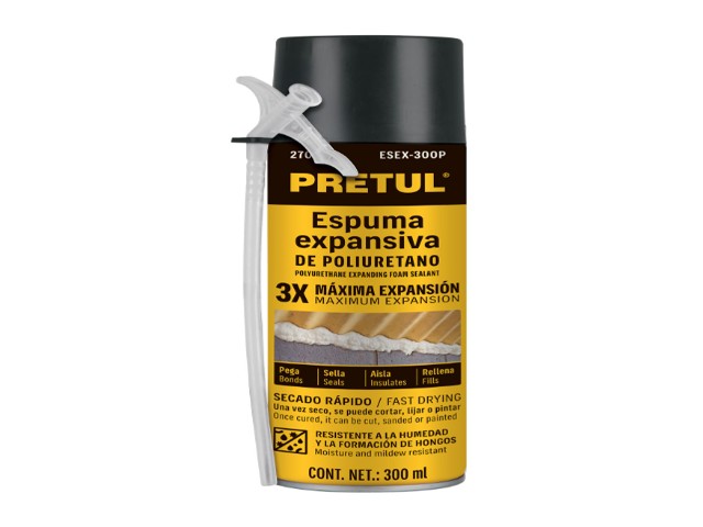 ESPUMA EXPANSIVA DE POLIURETANO, 300 ML, PRETUL    27007