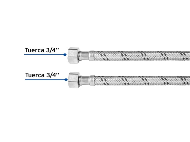MANGUERA PARA BOILER, ACERO INOX. 3/4'H X 3/4'H, 100 CM 47427 - Image 2