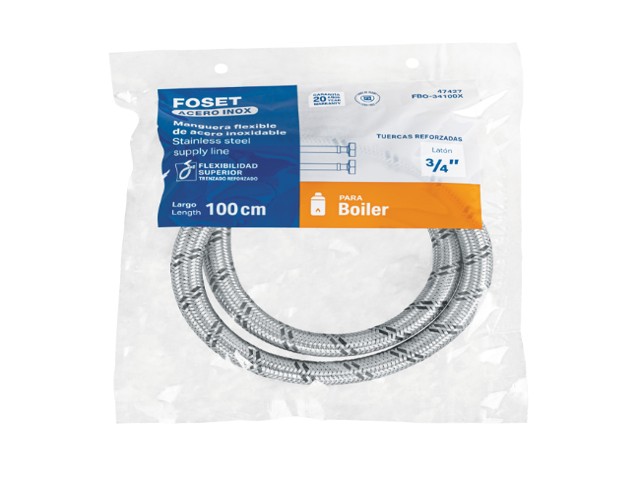 MANGUERA PARA BOILER, ACERO INOX. 3/4'H X 3/4'H, 100 CM 47427 - Image 3